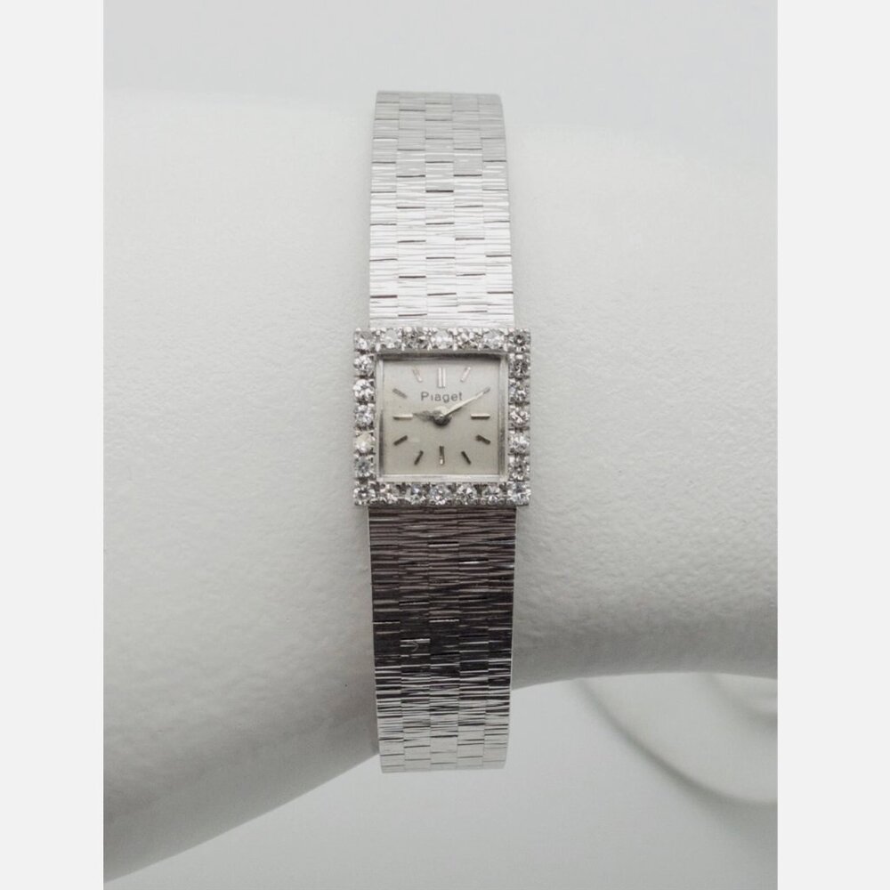 PIAGET 0.75ct Diamond Signed 18k White Gold Ladies Watch
